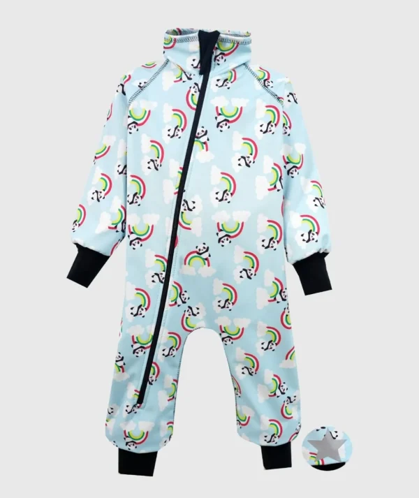 Waterproof Softshell Overall Comfy Panda And Rainbows Bodysuit