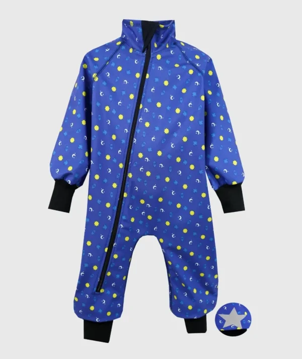 Waterproof Softshell Overall Comfy Sparkling Night Blue Bodysuit