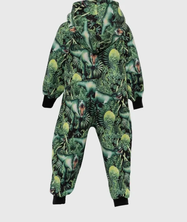 Waterproof Softshell Overall Comfy T-Rex Green Jumpsuit