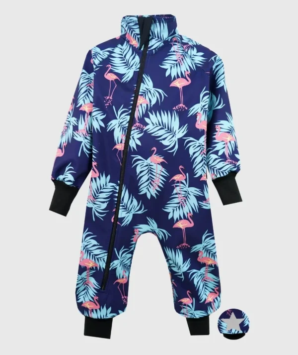 Waterproof Softshell Overall Comfy Flamingo Birds Bodysuit