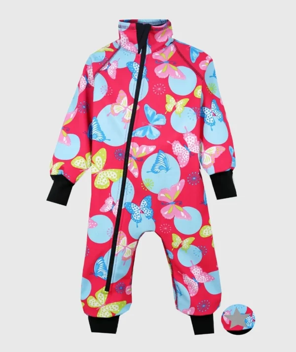 Waterproof Softshell Overall Comfy Multicolor Butterflies Bodysuit