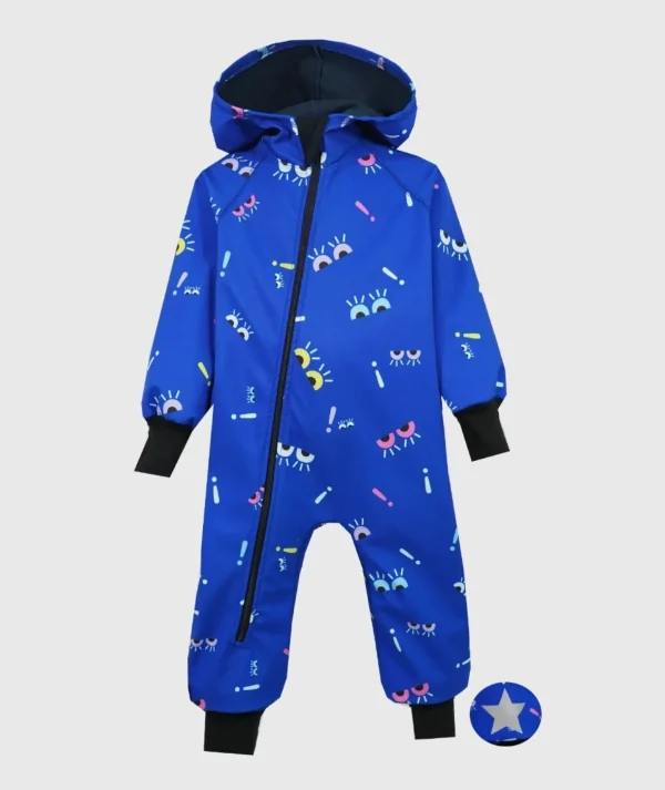 Waterproof Softshell Overall Comfy Smiley Eyes Jumpsuit