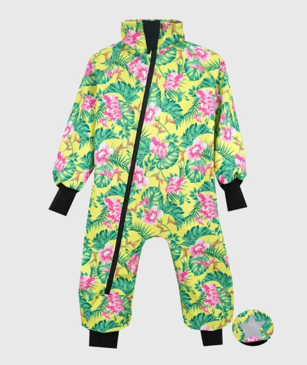 Waterproof Softshell Overall Comfy Tropical Flowers Bodysuit