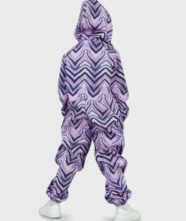 Waterproof Softshell Overall Comfy Purple Zebra Jumpsuit