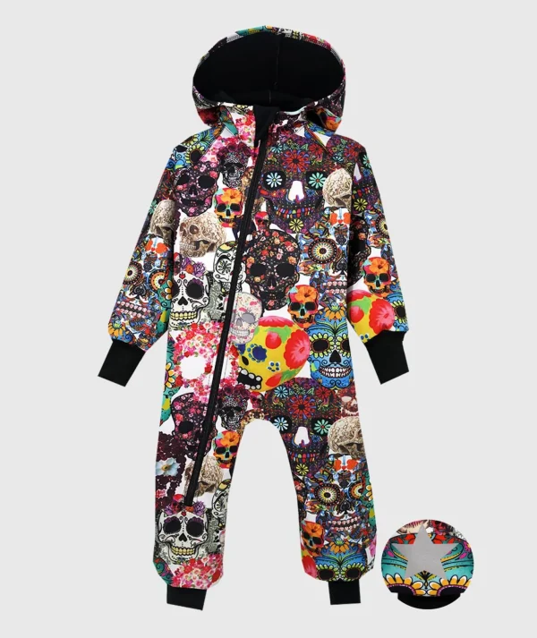 Waterproof Softshell Overall Comfy Inka Skulls Jumpsuit