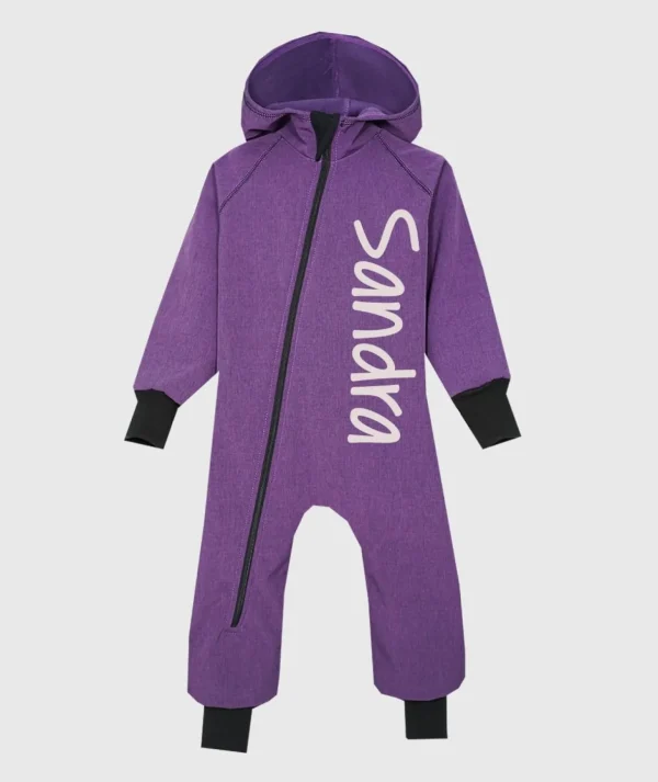 Waterproof Softshell Overall Comfy Purple Melange Jumpsuit