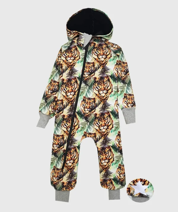 Waterproof Softshell Overall Comfy Tiger Jumpsuit