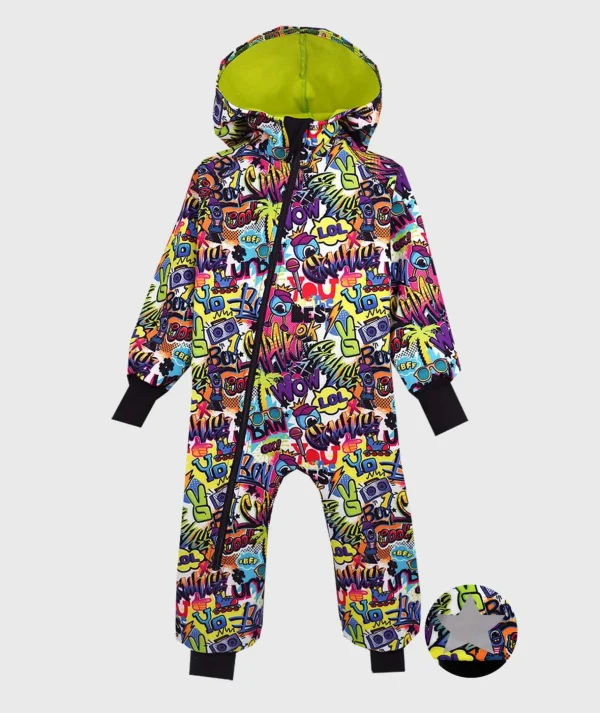 Waterproof Softshell Overall Comfy Graffiti Jumpsuit