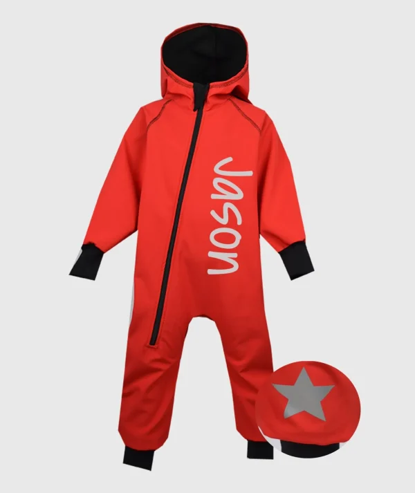 Waterproof Softshell Overall Red Jumpsuit