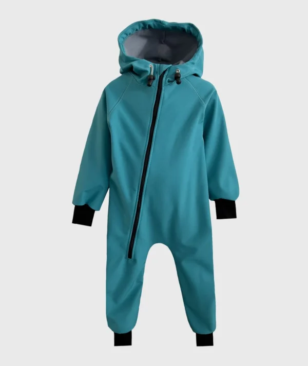 Waterproof Softshell Overall Comfy Teal Blue Jumpsuit