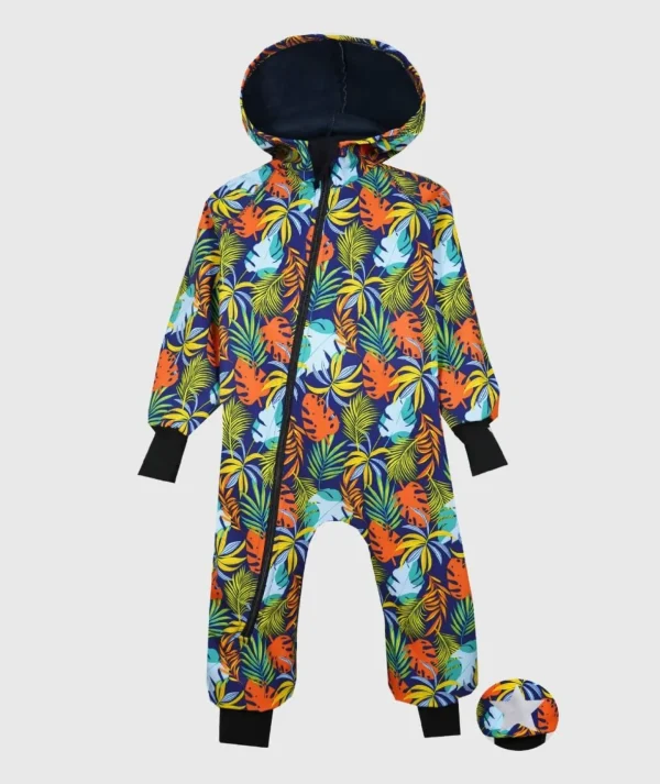 Waterproof Softshell Overall Comfy Colorful Leaves Jumpsuit