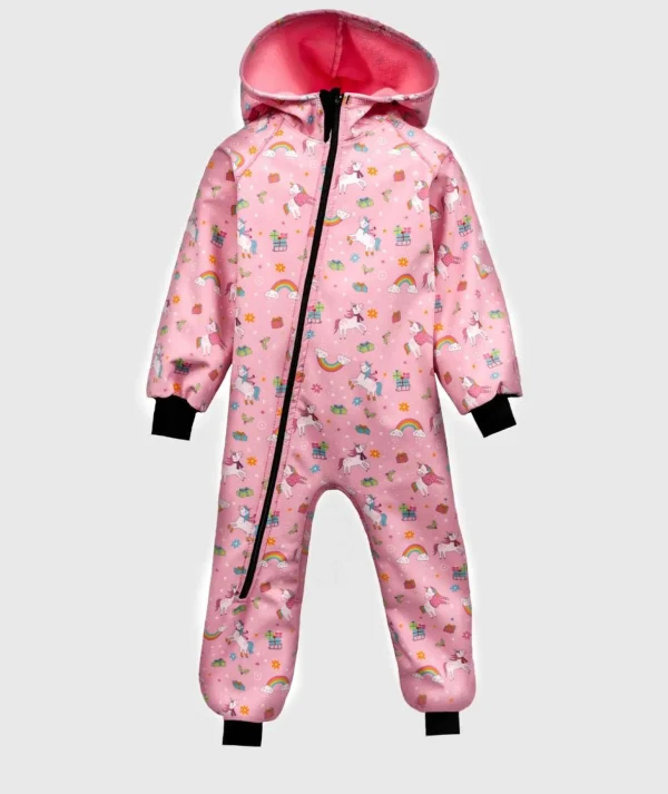 Waterproof Softshell Overall Comfy Pink Unicorns And Gifts Jumpsuit