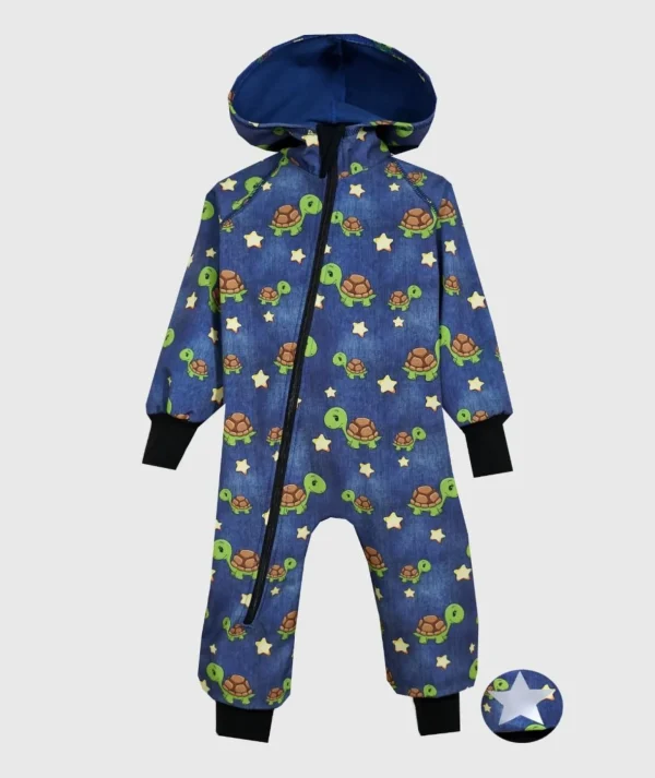 Waterproof Softshell Overall Comfy Turtles Blue Jumpsuit