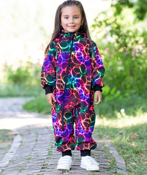 Waterproof Softshell Overall Comfy Rainbow Bubble Jumpsuit