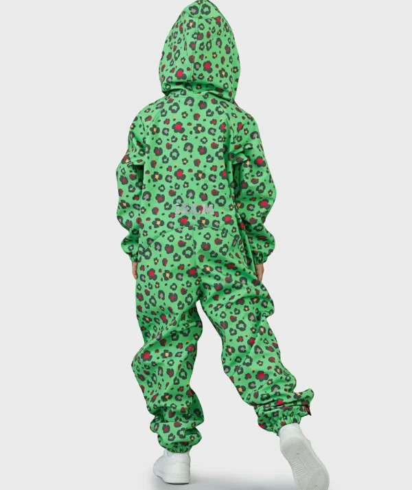 Waterproof Softshell Overall Comfy Leopard Green Jumpsuit