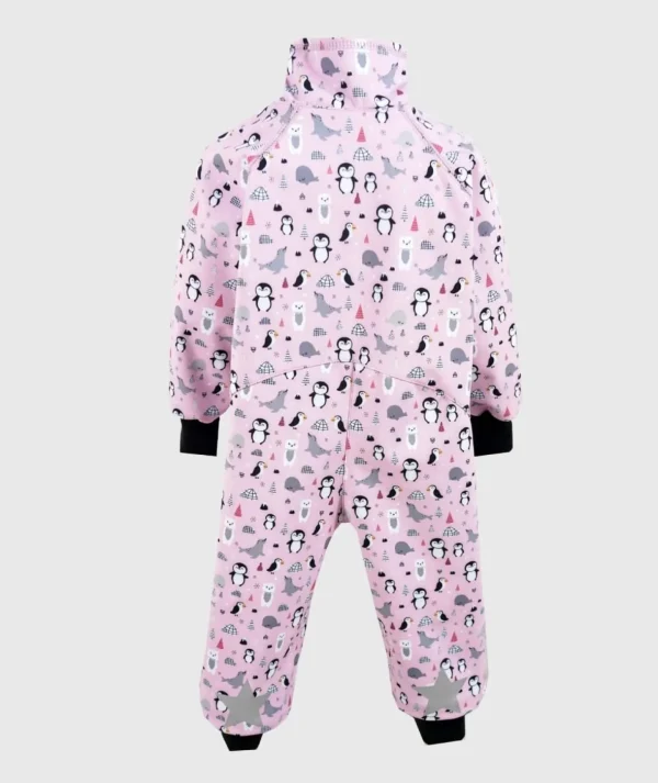Waterproof Softshell Overall Comfy Arctic Animals Pink Bodysuit