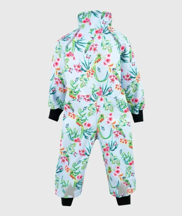 Waterproof Softshell Overall Comfy Exotic Flowers And Birds Bodysuit