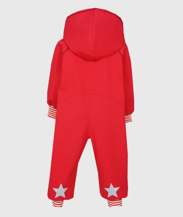 Waterproof Softshell Overall Comfy Red Striped Cuffs Jumpsuit