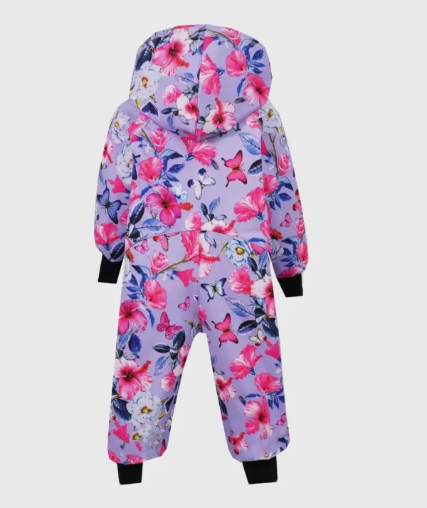 Waterproof Softshell Overall Comfy Exotic Flowers And Butterflies Jumpsuit