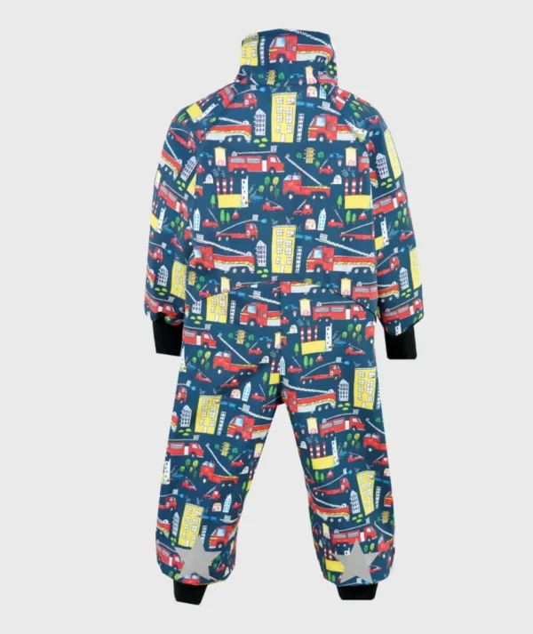 Waterproof Softshell Overall Comfy Firetrucks Drawings Bodysuit