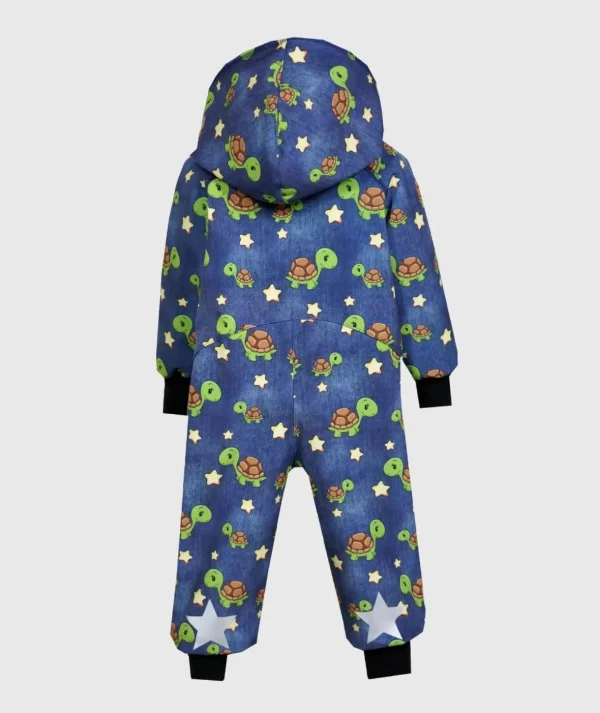 Waterproof Softshell Overall Comfy Turtles Blue Jumpsuit