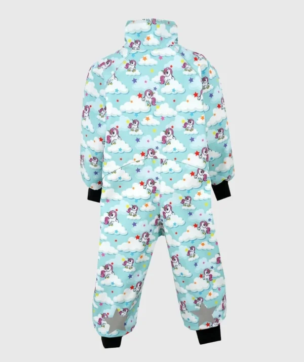 Waterproof Softshell Overall Comfy Unicorns Blue Bodysuit