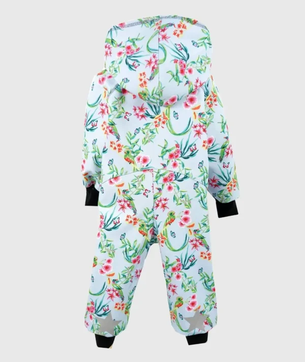 Waterproof Softshell Overall Comfy Exotic Flowers And Birds Jumpsuit