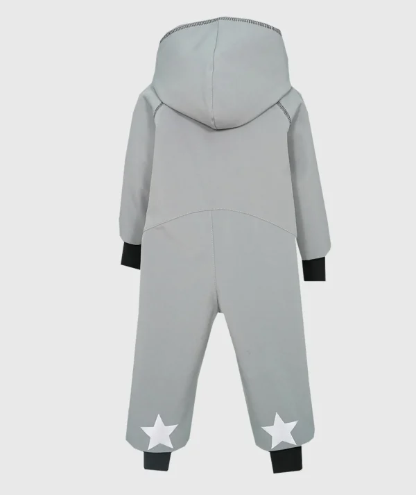 Waterproof Softshell Overall Comfy Dusty Grey Jumpsuit