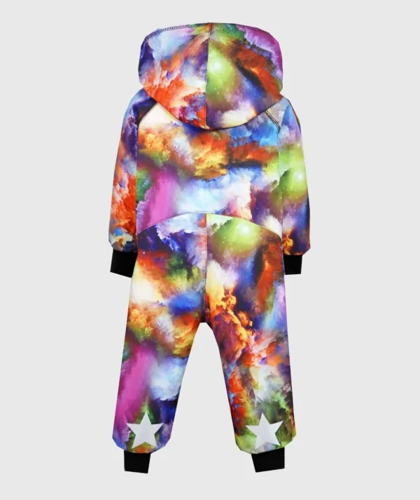 Waterproof Softshell Overall Comfy Rainbow Clouds Jumpsuit