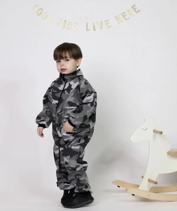 Waterproof Softshell Overall Comfy Grey Military Bodysuit