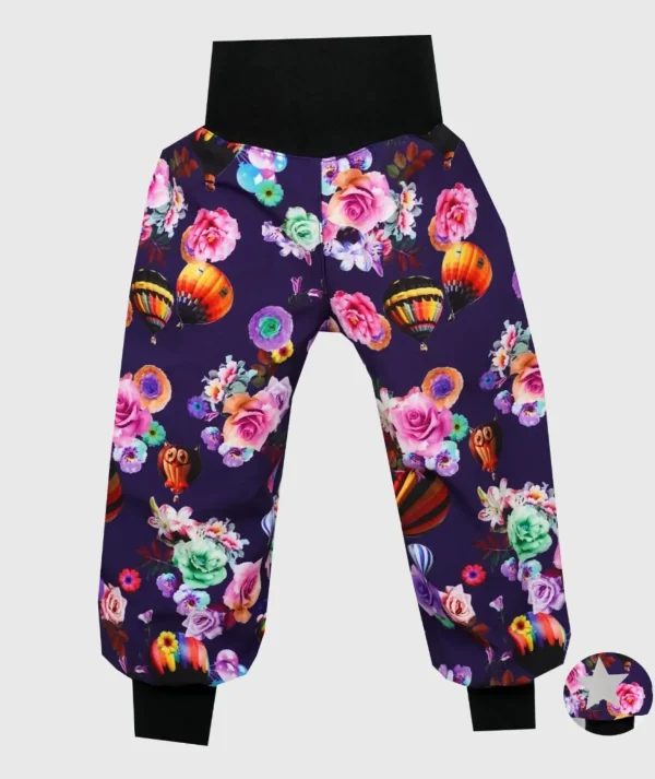 Waterproof Softshell Pants Roses And Airballoons Purple