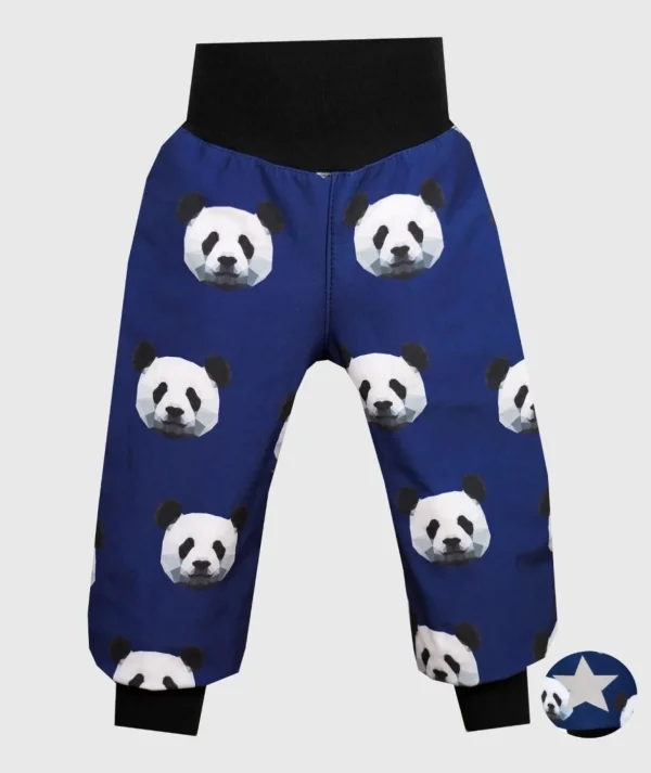 Waterproof Softshell Pants Pixel Panda Blue