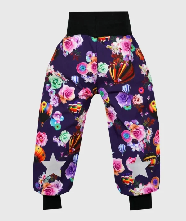 Waterproof Softshell Pants Roses And Airballoons Purple