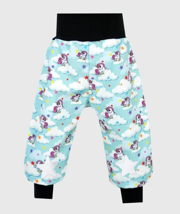 Waterproof Softshell Pants Unicorns Blue